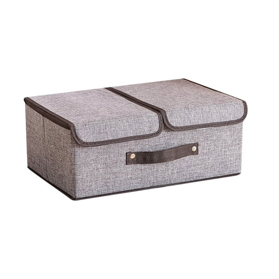 Foldable Storage Cubes - Linen Fabric, PU Handles, Stackable Organizer for Clothes & Accessories