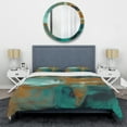 thumbnail image 3 of Designart "Harmonious Teal Balance I" Abstract Bedding Covert Set - Modern Teal Bed Set With 1 Shams, 3 of 6
