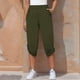 thumbnail image 2 of Pantalones cortos informales de cintura elástica para mujer, de algodón y lino, para el verano., 2 of 6