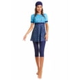 thumbnail image 1 of KXCFCYS Maillot de Bain Modeste à Manches Courtes Burkini Islamique Hijab pour Femmes, 1 of 7