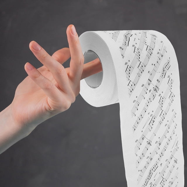 TABLZONE Novelty Toilet Paper 1 Roll with Music Notes for a Quirky and Functional
