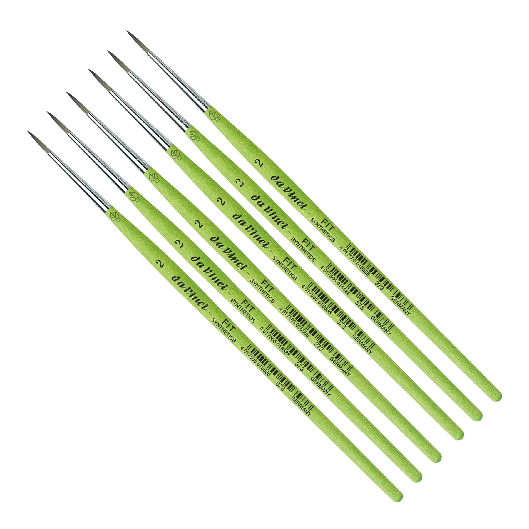 da Vinci FIT Synthetics Student Brush, Synthetic, Acrylic & Tempera, Round, Series 373, Size 2, Pack of 6