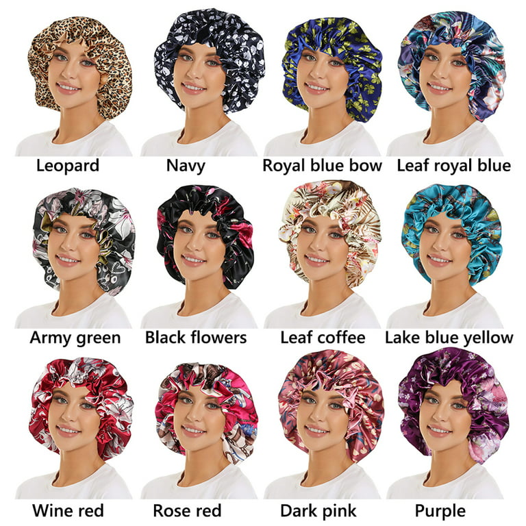 CENTSTAR Reversible Silk Satin Bonnet for Sleeping, Large Adjustable Hair  wrap/Cap for Women Curly Hair (BlackishGreen)