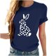 thumbnail image 4 of Tops de Cuello Alto para las Mujeres Amante Impreso Camiseta Cuello Redondo Manga Corta, Poliéster Spandex, 4 of 7