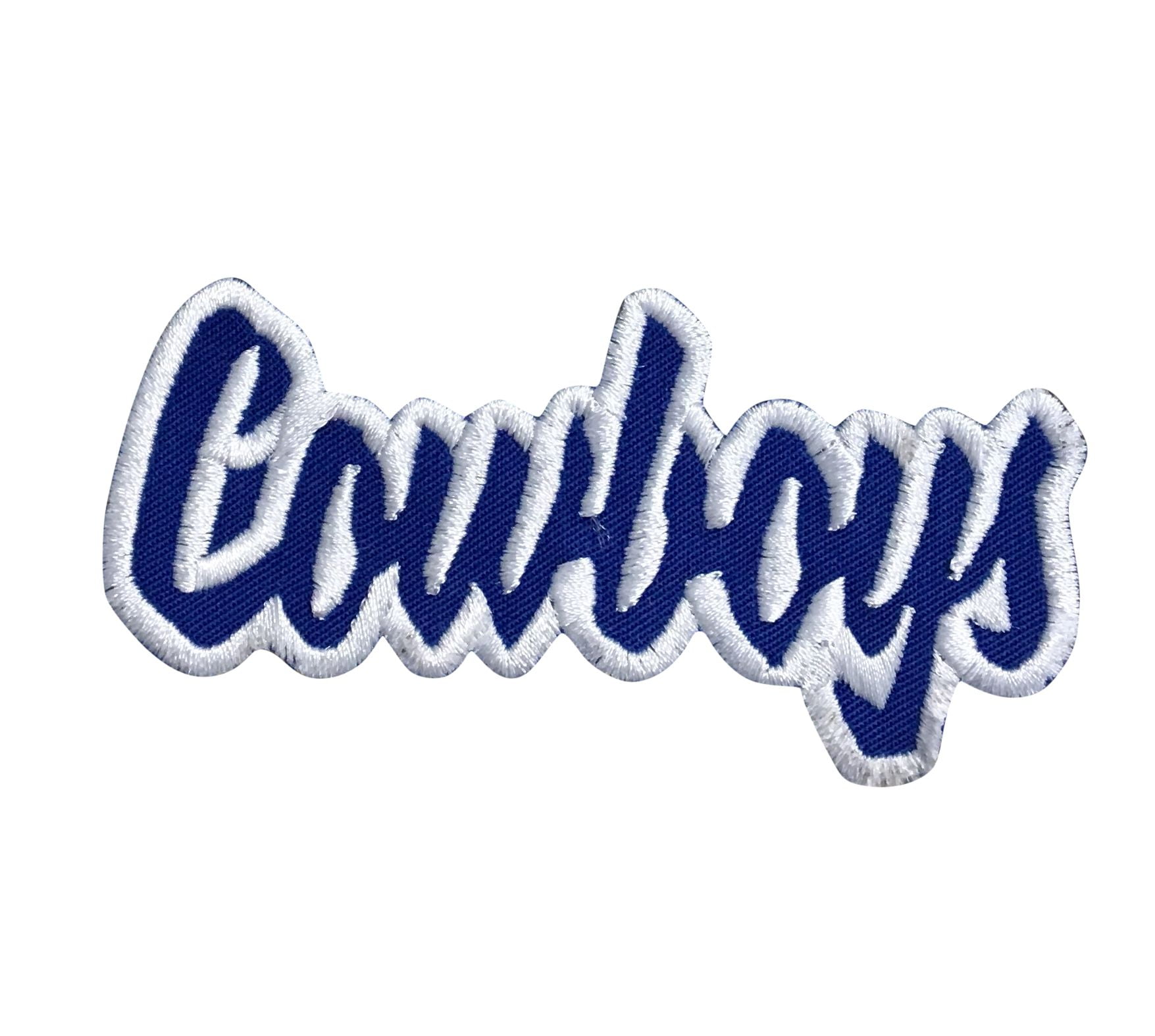 Cowboys - Royal Blue/White - Team Mascot - Words/Names - Iron on Applique/Embroidered  Patch 