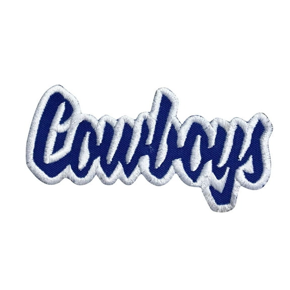Cowboys - Royal Blue/White - Team Mascot - Words/Names - Iron on Applique/Embroidered Patch