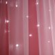 thumbnail image 1 of Cortinas románticas de tela de doble capa, opacas de piso a techo, con cielo estrellado, color azul intenso., 1 of 8