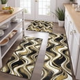 thumbnail image 2 of Black Gold White Marble Pattern Kitchen Rugs Sets Of 3,Kitchen Runner Rugs Non Skid Washable,Decorative Kitchen Floor Mats for Kitchen,Sink,Laundry,17"x30"+ 17"x47" + 17"x59", 2 of 6