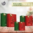 thumbnail image 3 of easykart labels 12 Christmas Gift Bags, Red & Green Metallic & Texture Finish with Golden& Spot Gloss Xmas Tree, Assorted Sizes With Handle (4 Extra Large 16", 4 Large 12", 4 Medium 9"), 3 of 5