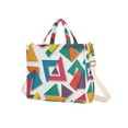 thumbnail image 7 of FORMRS Womens Corduroy Tote Bag Crossbody Shoulder Handbag with Pocket, Purple Triangles, 7 of 7