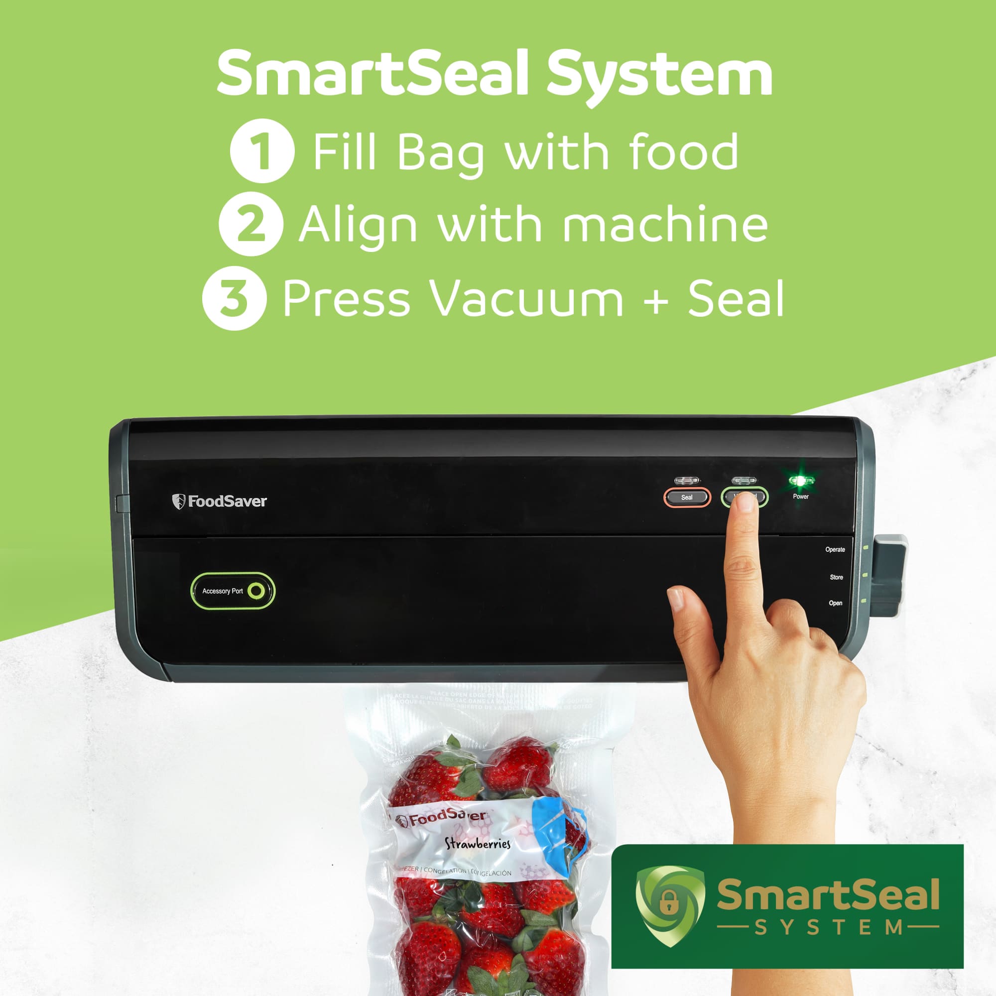 FoodSaver Pint Vacuum Seal Bags, 60 Count Pre-Cut BPA-Free Freezer Bags, Align to Seal & Tear to Open for Food Freezer, Sous Vide, and Meal Prep