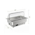 thumbnail image 2 of Lot de 2 Plats Électriques Anti-Frottement 9 QT à Température Réglable, Réchauffe-Nourriture à Dessus Roulé avec Poêle Pleine Grandeur, Serveurs et Réchauffe-Buffets en Acier Inoxydable, Réchauffe-Nourriture à Affichage de Température avec Couvercle Transparent pour Fêtes, 2 of 8