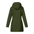 thumbnail image 4 of WTOBBY Women Solid Stripe Mid-Length Waterproof Sun Protective Outdoor Sports Rain Jacket, Windproof Hooded for Casual and Active Use,Army Green L, 4 of 4