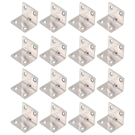 FUEENIRVA 16Pcs Stainless Steel Corner Brackets for Home Improvement Furniture Support