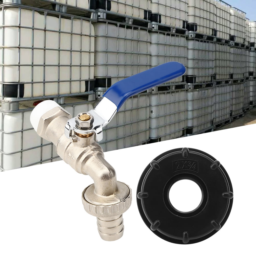 Adaptador IBC S60X6 A Grifo De Jardín | Latón Macizo | Rosca Gruesa Para Tanques De 60 Mm | Válvula De Seguridad Y Control De Flujo