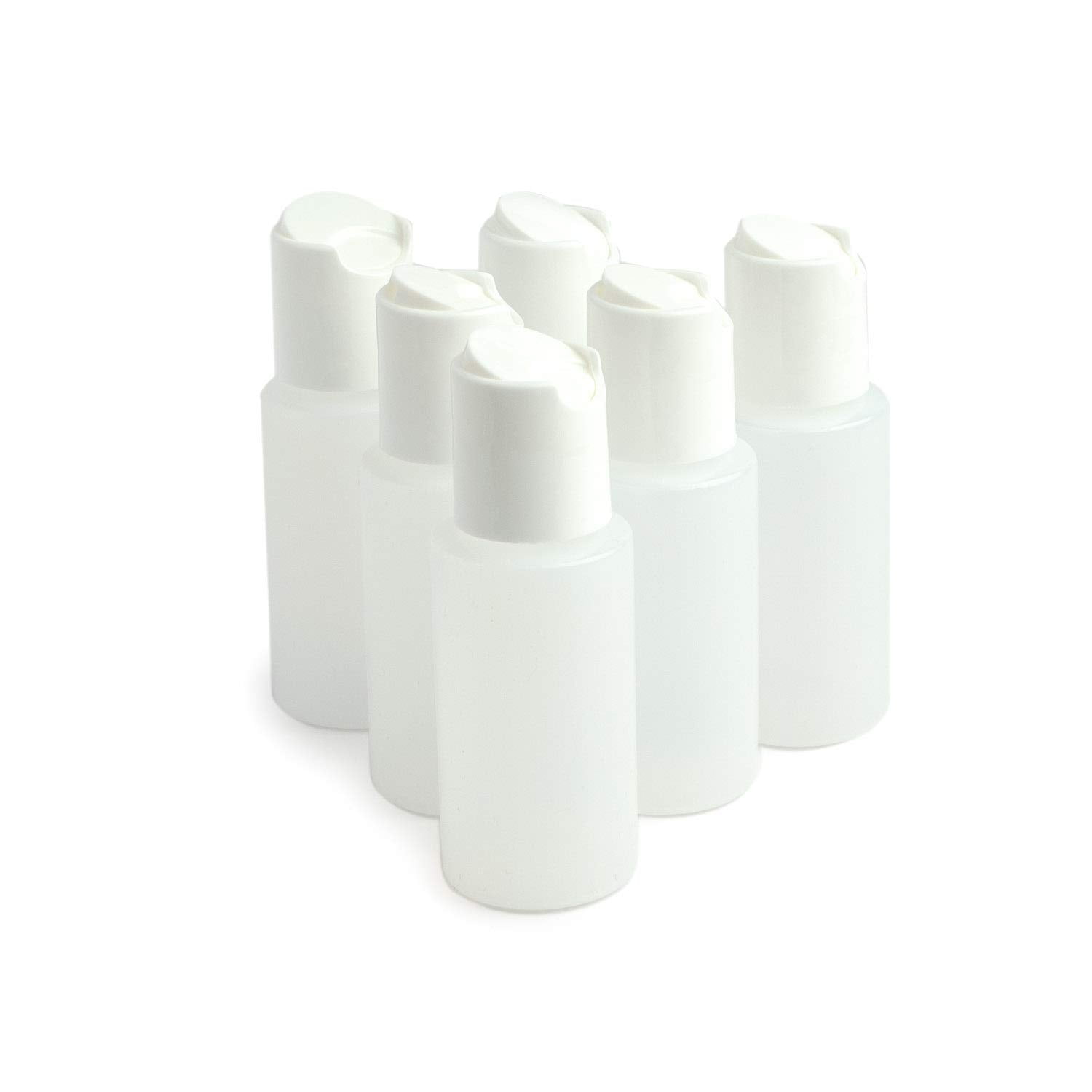 Grand Parfums 2 oz, 60ml Plastic Squeeze Bottles with WHITE Disc Top