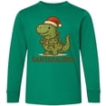 thumbnail image 3 of Inktastic Santasaurus Dinosaur Christmas Lights Long Sleeve Youth T-Shirt, 3 of 5