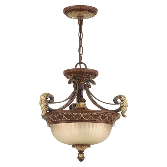 Livex Lighting Villa Verona 2 Light Bronze Chain Hang/Ceiling Mount Multi-Color