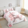 thumbnail image 3 of Castle Fairy Romantic Butterfly Eiffel Tower Full Size Comforter Sets,Flowers Bedding Sets, 3 of 8