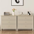 thumbnail image 4 of Large Nightstand  Fluted Painted Bedside Table with Spacious Drawers  Modern Tall End Table for Bedroom, 4 of 4