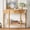 Natural, variant on The Sanctuary Trexm Farmhouse Half Moon Console Table with Drawer & Shelf - Rustic Accent Table, Assembly Required, For Living Room Entryway Foyer