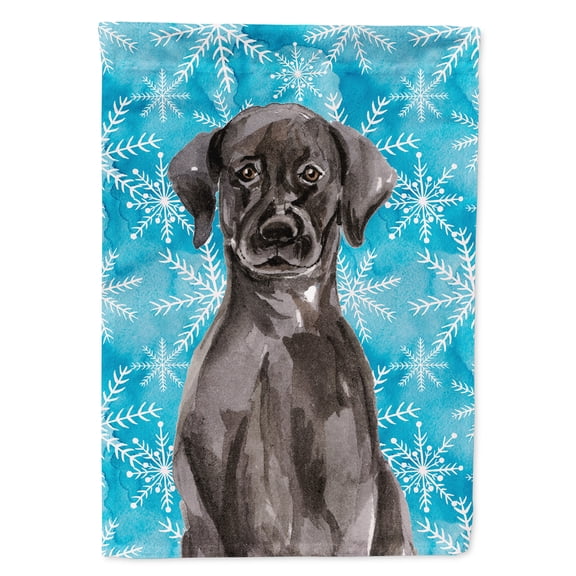 Black Labrador Winter Garden Flag