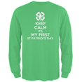 thumbnail image 1 of First St Patricks Day Clover Green Adult Long Sleeve, 1 of 1