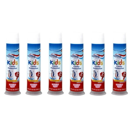 6 Pack Aquafresh Kids Cavity Protection Toothpaste, Bubblemint, 4.6 oz each