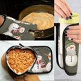 thumbnail image 5 of Yayeee Oven Mitts and Pot Holder Set of 2 Heat Resistant Kitchen Gloves Baking Hot Pad, Gray Cute Snowmen, 5 of 5