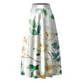 thumbnail image 2 of RYKJLWY Long Skirt Floral Print Skirt High Waist Party Beach Pocket Long Maxi Skirt Plus Size Maxi Skirt (Green,S), 2 of 3