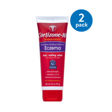 (2 Pack) Cortizone 10 Maximum Strength Intensive Healing Eczema Lotion Hydrocortisone 1%,