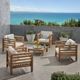 thumbnail image 2 of Noble House Oana Outdoor 4 Seater Club Chair & Coffee Table Set Teak, 2 of 9