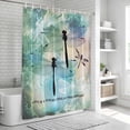 thumbnail image 6 of Turquoise Ombre Dragonfly Bathroom Shower Curtains with 12 Hooks Polyester Waterproof Shower Curtain for Stalls and Bathtubs Abstract Modern Art Gradient Decorative Bathroom Curtain 72x72 Inches, 6 of 9