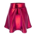 thumbnail image 2 of TaTaai Women Solid Color Shiny High Waist Mini Skirt Stretchy Fabric Soft Machine Washable No Fading Versatile Daily Party Street Casual Wear Above Knee Skirt Gift, 2 of 5