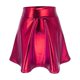 thumbnail image 2 of TaTaai Women Solid Color Shiny High Waist Mini Skirt Stretchy Fabric Soft Machine Washable No Fading Versatile Daily Party Street Casual Wear Above Knee Skirt Gift, 2 of 5