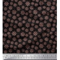 thumbnail image 3 of Soimoi Black Crepe Silk Fabric Ship Wheel Nautical Print Fabric by the Yard 42 Inch Wide, 3 of 3