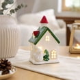 thumbnail image 4 of White Christmas Decor Ceramic Snowhouse with Warm Glow, Christmas Decoration for Shelf Desk Or Table, Holiday Decorations for Home Bedroom Party, Winter Wonderland Village, 4 of 8