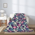 thumbnail image 2 of Throw Blanket for Couch Sofa and Bed, Bird Flowers leaves Super Soft Plush Throw Blanket, Fuzzy Cuteness Comfy Warm Washable Flannel Blanket & Throws for All Season 60"x50", 2 of 5