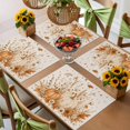 thumbnail image 6 of Beige Orange Pumpkins Fall Placemats Set of 2, Thanksgiving Harvest Flowers Washable Wipeable Table Mats for Dining Tables, Indoor Outdoor Kitchen Place Mats for Holiday Party Table Decor, 6 of 9
