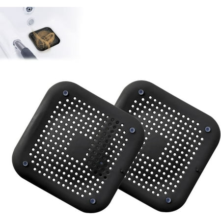 

Drain Hair Catcher Shower Drain Cover Hair Catcher Shower Drain Bathroom Accessories Suit for Bathroom Bathtub Kitchen 2 Pcs (2-Black)