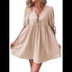 thumbnail image 1 of Vestido Informal de Verano 2025 para Mujer, de Corta, Corte A, con Lazo y Lazo Al Frente, Estilo Babydoll, Holgado y . Caqui XL, 1 of 10