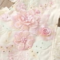 thumbnail image 6 of IBTOM CASTLE Baby Girls Lace Bodysuit Boho Clothes 1st Birthday Cake Smash Outfit Newborn Photography Outfits Summer Sunsuit 3-6 Months Apricot + Pink Flower, 6 of 8