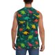 thumbnail image 4 of Fotbe Colorful Dinosaurs Men's Camiseta sin Mangas Estampada para Hombres, Playera Casual para Gimnasio, Entrenamiento, Playa-Small, 4 of 7