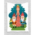 thumbnail image 1 of Gnome Tapestry, Fairytale Princess with Dwarfs in Forest Character Mother Nature Girls, Wall Hanging for Bedroom Living Room Dorm Decor, 60W X 80L Inches, Multicolor, by Ambesonne, 1 of 2