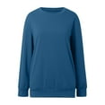 thumbnail image 3 of XINXIAOO Women Sweatshirt Womens Long Sleeve Sweatshirt Women Pullover Sweatshirt Blue Plain Crewneck Sweatshirt Cute Winter Outfits for Women Womens Clothes Trendy, 3 of 4