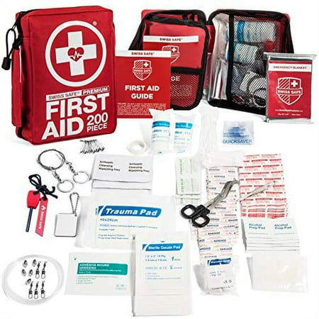 200-Piece Professional First Aid Kit for Home  Car or Work : Plus Emergency Medical Supplies for Camping  Hunting  Outdoor Hiking Survival