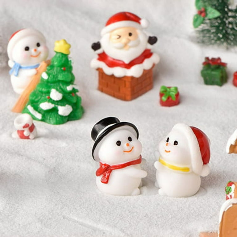 TOYANDONA 6pcs Dollhouse Snowman Figurines White Snowman Doll Christmas  Miniatures Mini Snowman Figurine Christmas Snowmen Statue Miniature Case