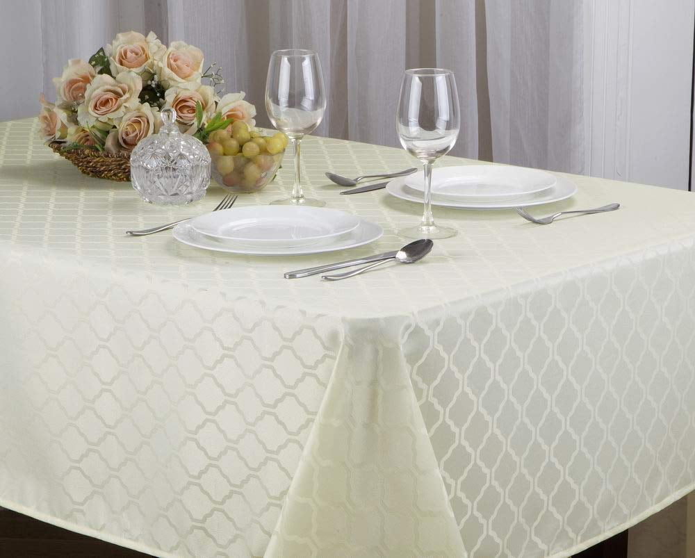 Mantel de tela Harriet Jacquard estampado decoración de mesa, 4 tamaños, 9 colores sólidos - Imagen 8 de 24
