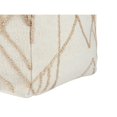 thumbnail image 4 of 18 Inch Square Cube Accent Pouf, Woven Abstract Jute Embroidery, Off White, Saltoro Sherpi, 4 of 5