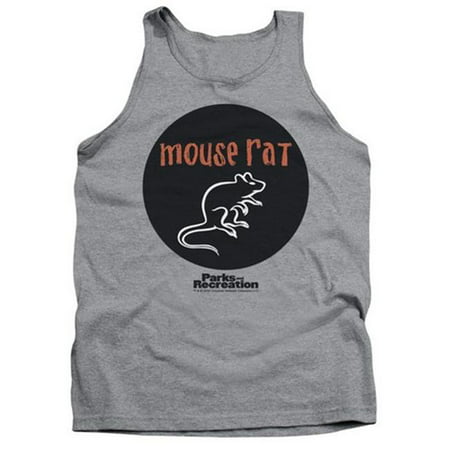 Parks & Recreation-Mouse Rat Circle Adult Tank Top, Athletic Heather -